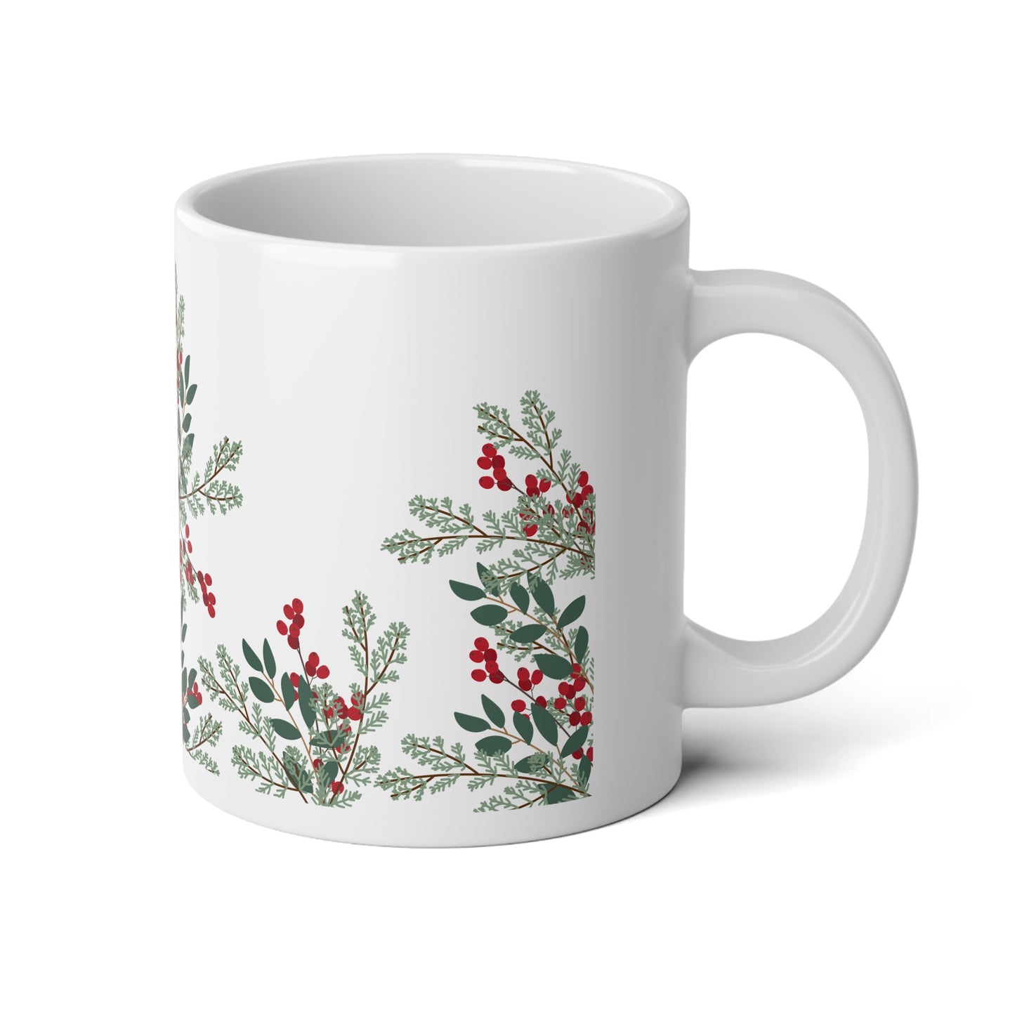 'Holly & the Ivy' 20oz Ceramic Mug with Easy-Grip Handle