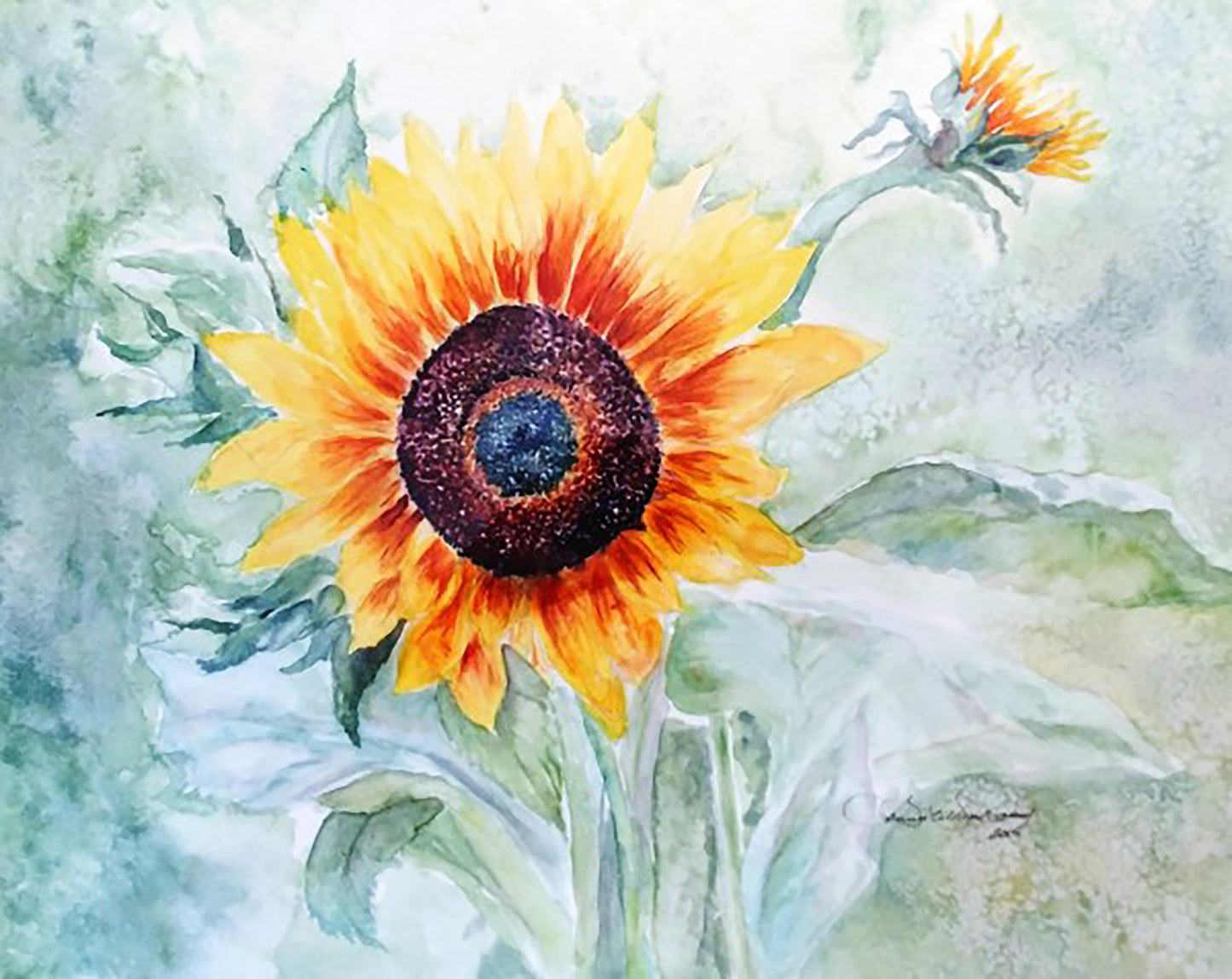 Sunny Days Again Watercolor Painting: Art Print
