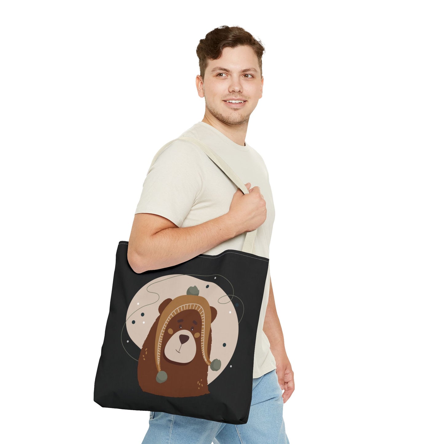 “Barely There Bear” Holiday Tote Bag