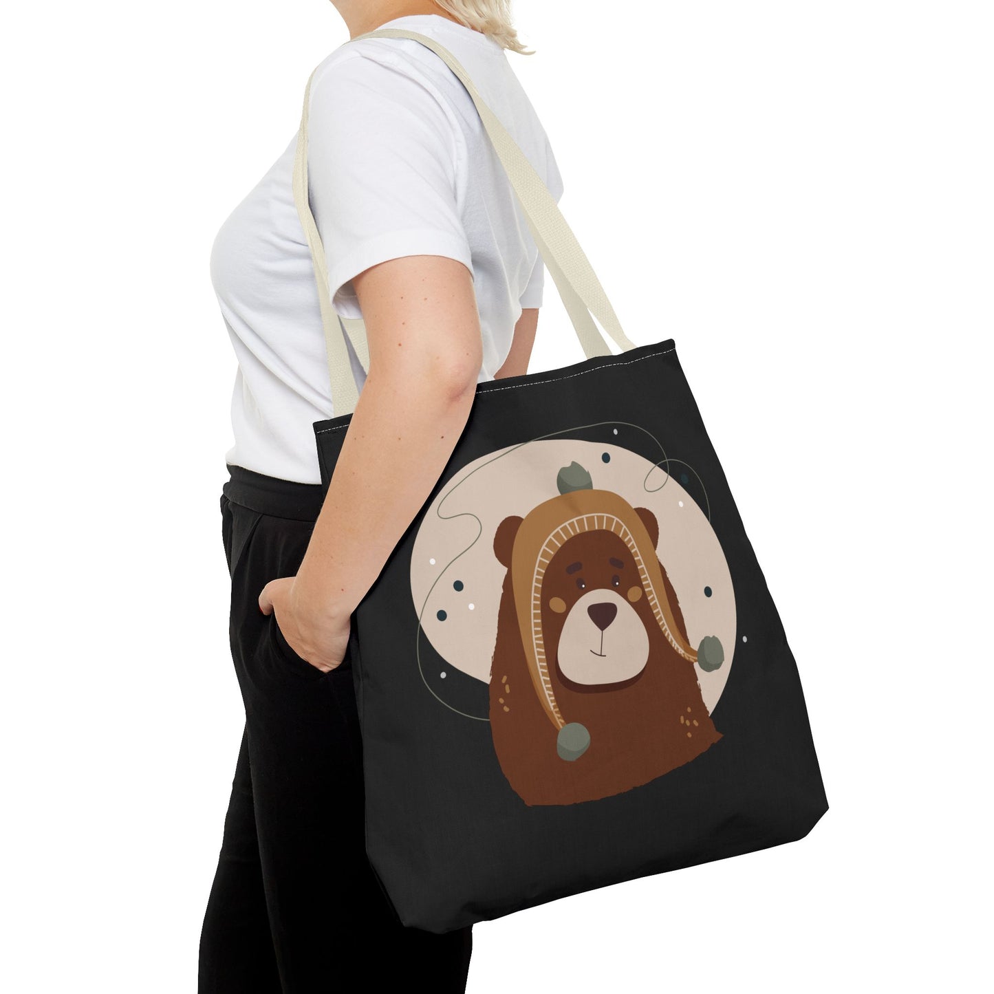 “Barely There Bear” Holiday Tote Bag