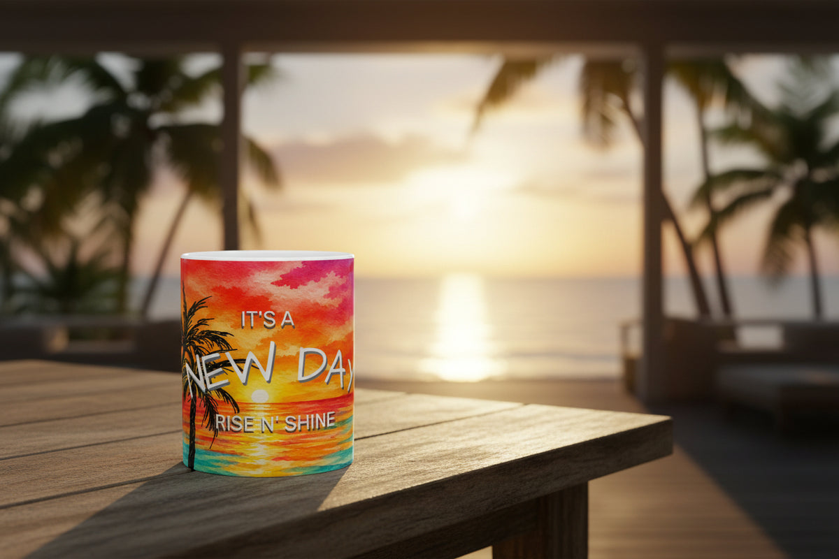 It's A New Day– Tropical Floral Coffee Cup (11oz & 15oz)