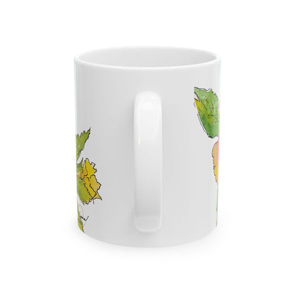 Hibiscus Watercolor Ceramic Mug – Tropical Floral Coffee Cup (11oz & 15oz)