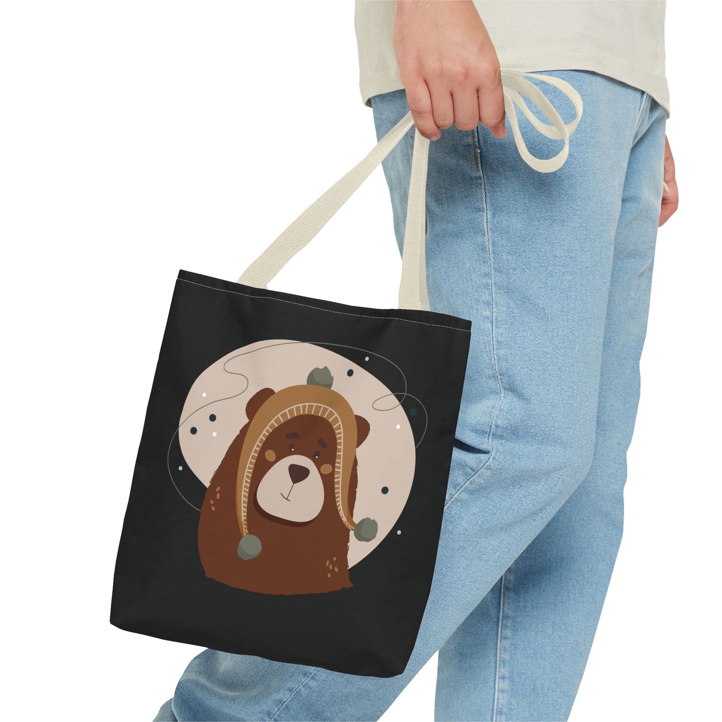 “Barely There Bear” Holiday Tote Bag