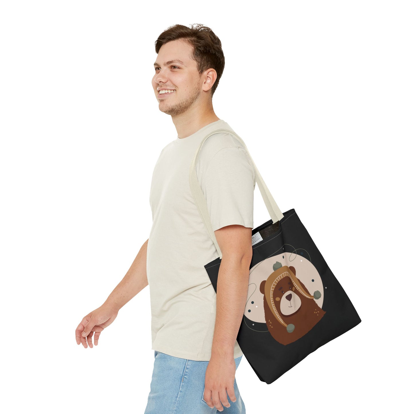 “Barely There Bear” Holiday Tote Bag