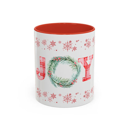 Joyful Red & Green Gingham Mug — 11oz / 15oz