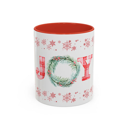 Joyful Red & Green Gingham Mug — 11oz / 15oz