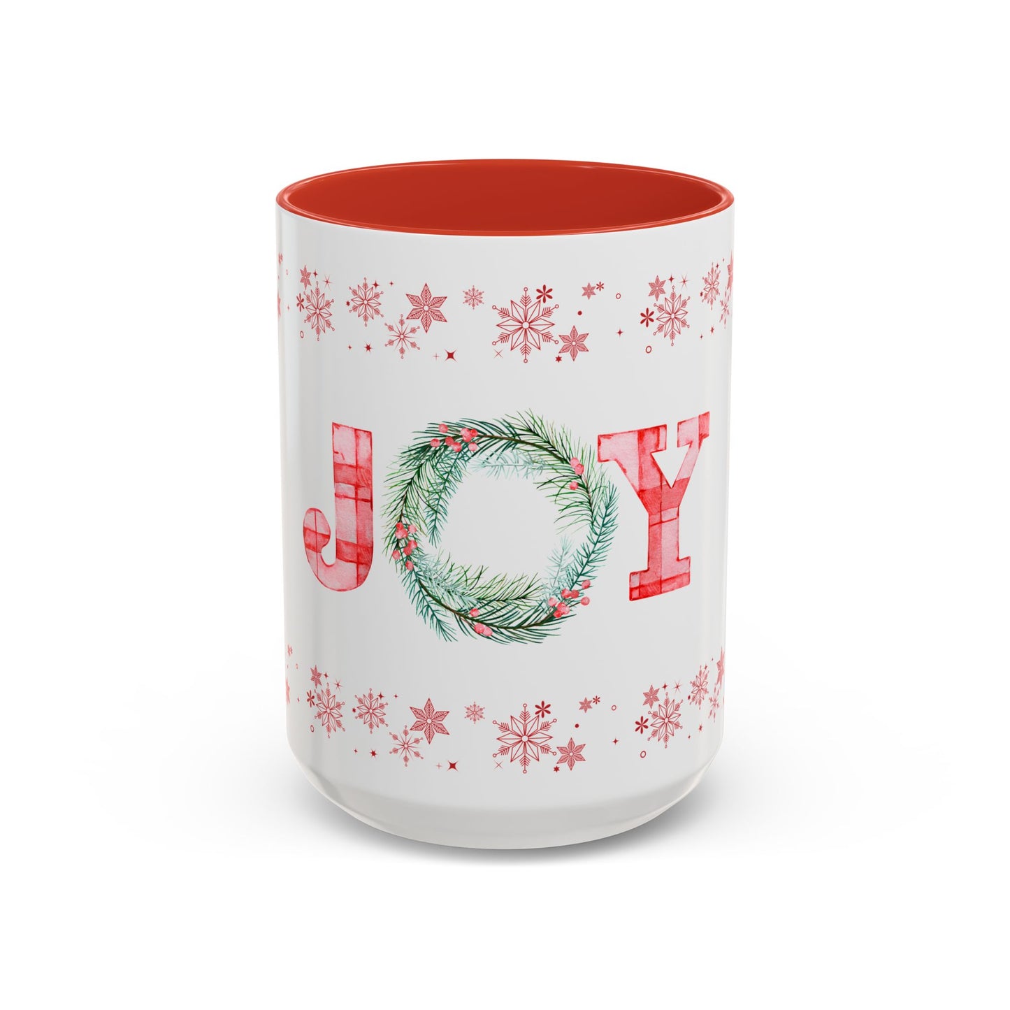 Joyful Red & Green Gingham Mug — 11oz / 15oz