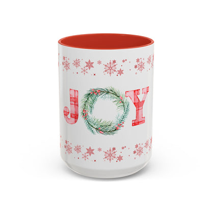 Joyful Red & Green Gingham Mug — 11oz / 15oz