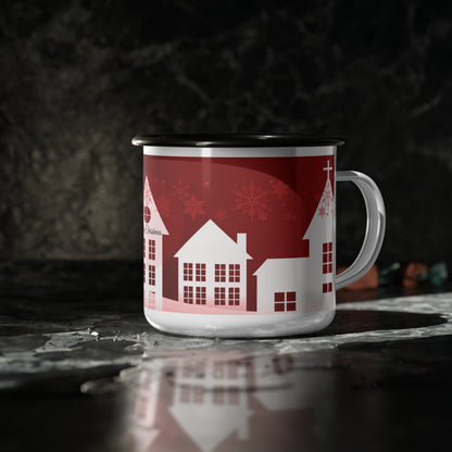 Quiet Little Christmas Town - Enamel Camp Cup
