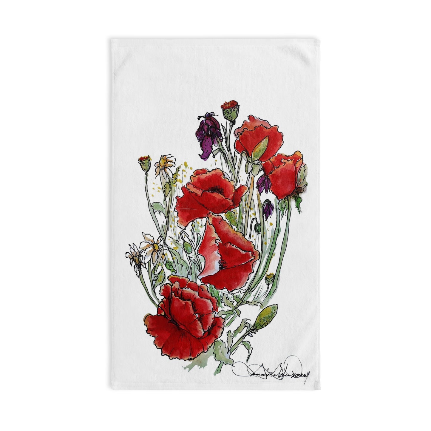 "Morning Reds"  Hand Towel