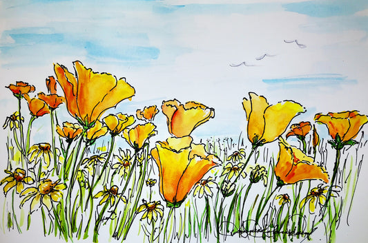 Touching the Sun Watercolor Art: Art Print