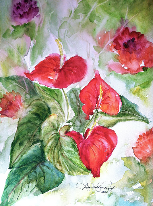 Waimea Kamuela Watercolor Painting: Art Print