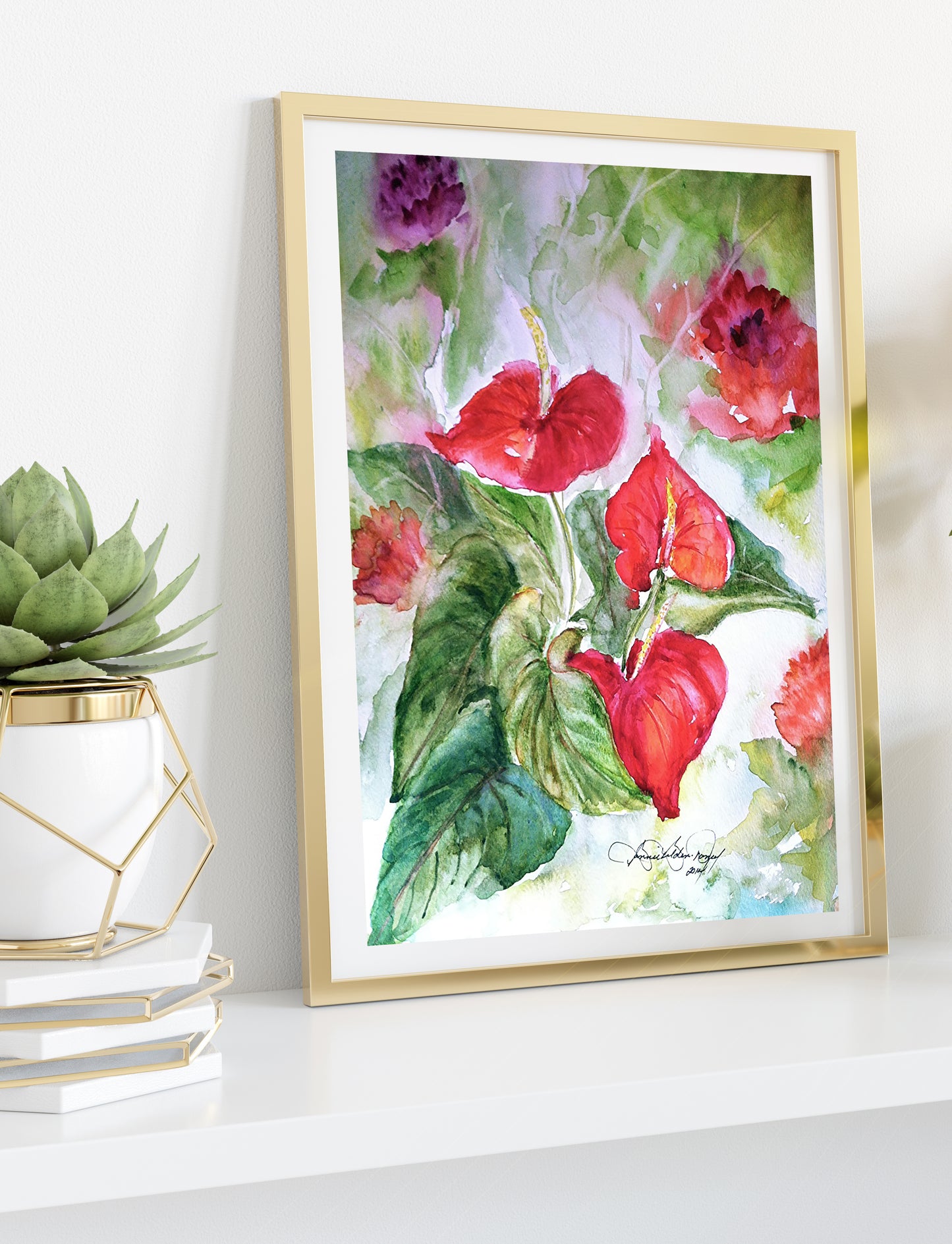 Waimea Kamuela Watercolor Painting: Art Print